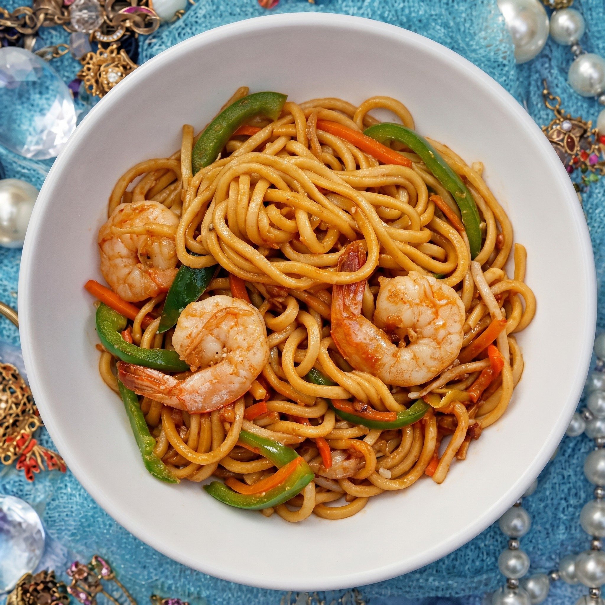 Szechwan Shrimp Noodles.